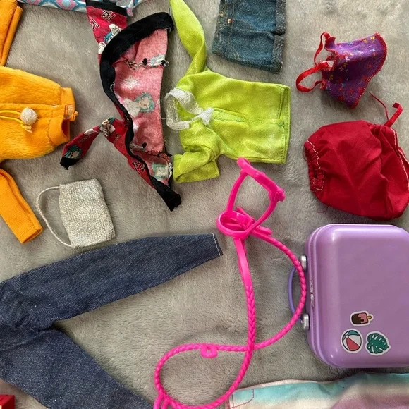 Vintage Barbie other Doll Clothes Pants Shirts Dresses Accessories Lot - Picture 3 of 7